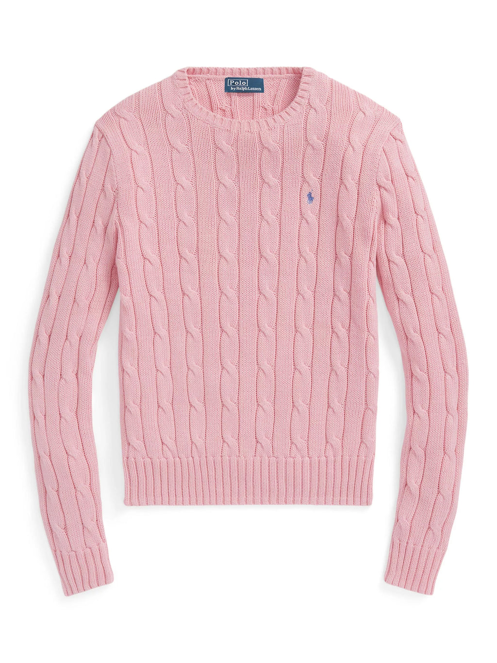 Horse-And-Jockey Cable Knit Sweater Pink