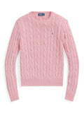 Horse-And-Jockey Cable Knit Sweater Pink