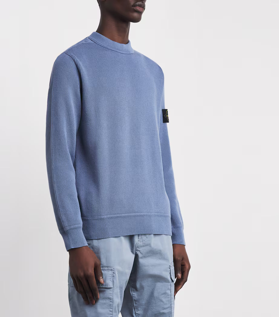Cotton Compass Logo Sweater Blue