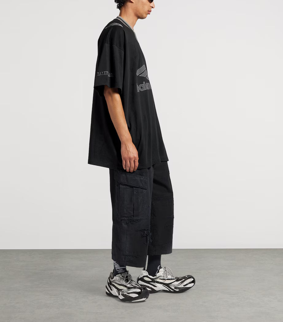 Short Sleeve Designer Sport T-Shirt Black