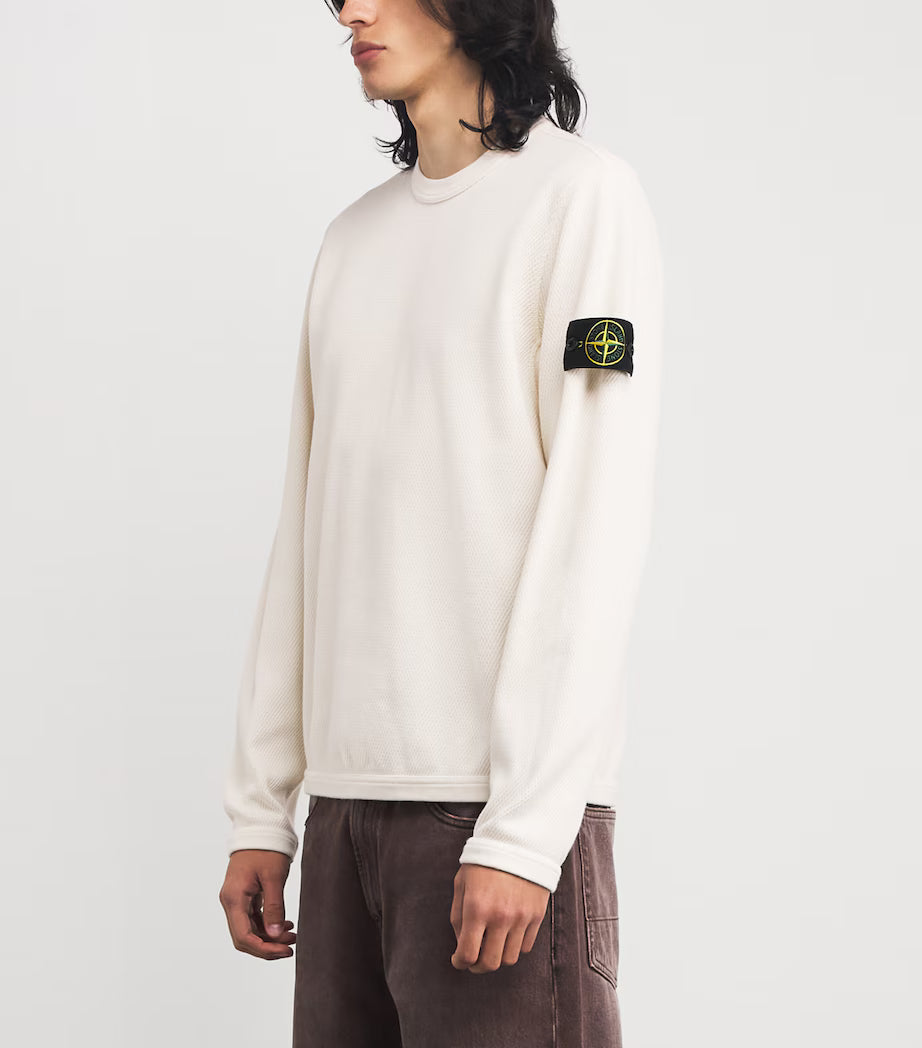 Cotton Compass Logo Sweater White