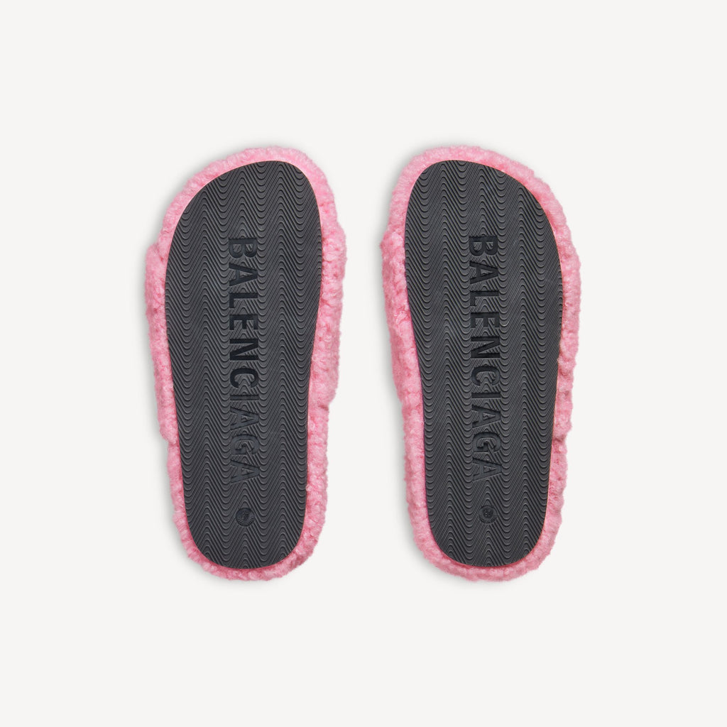Furry Open Mule Pink