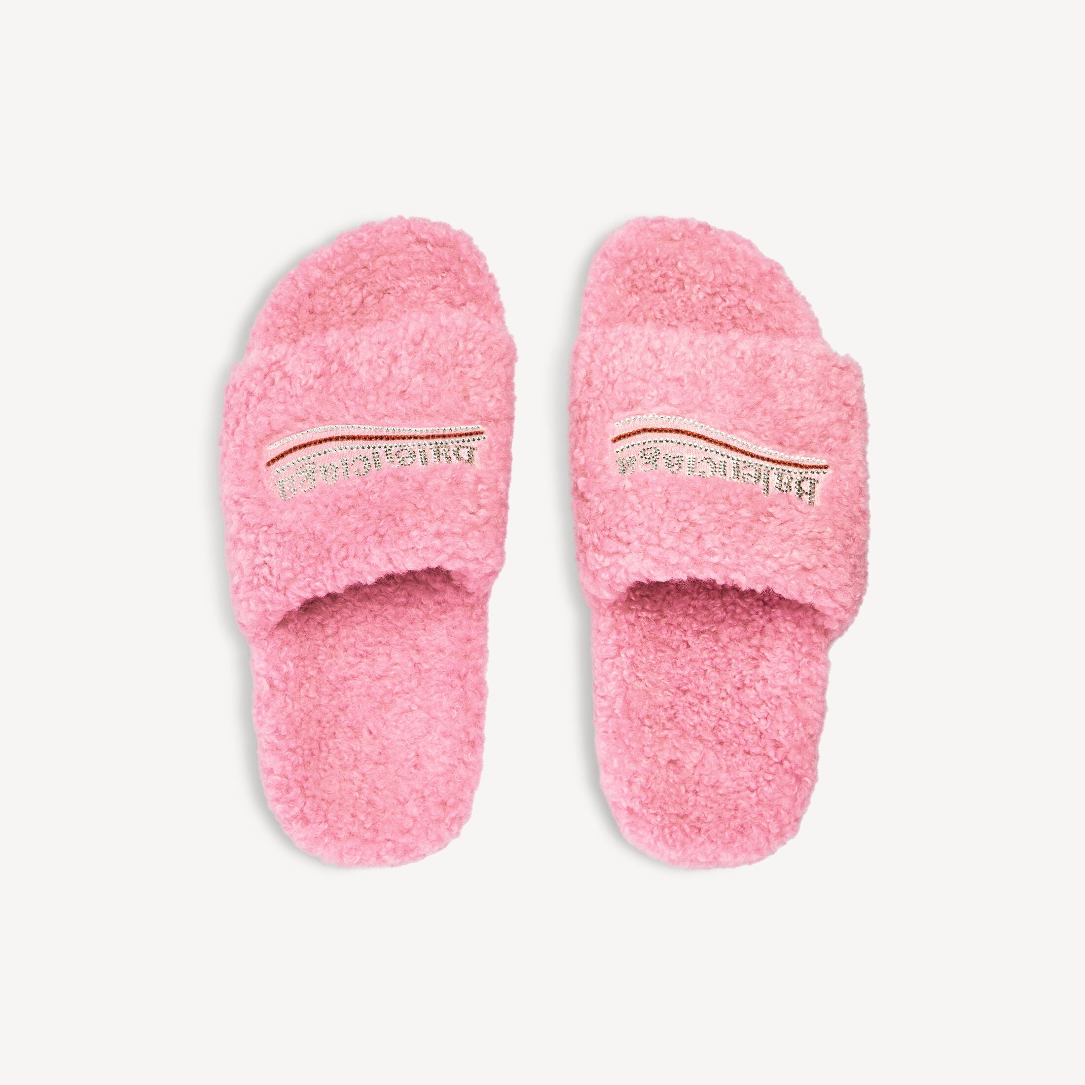 Furry Open Mule Pink