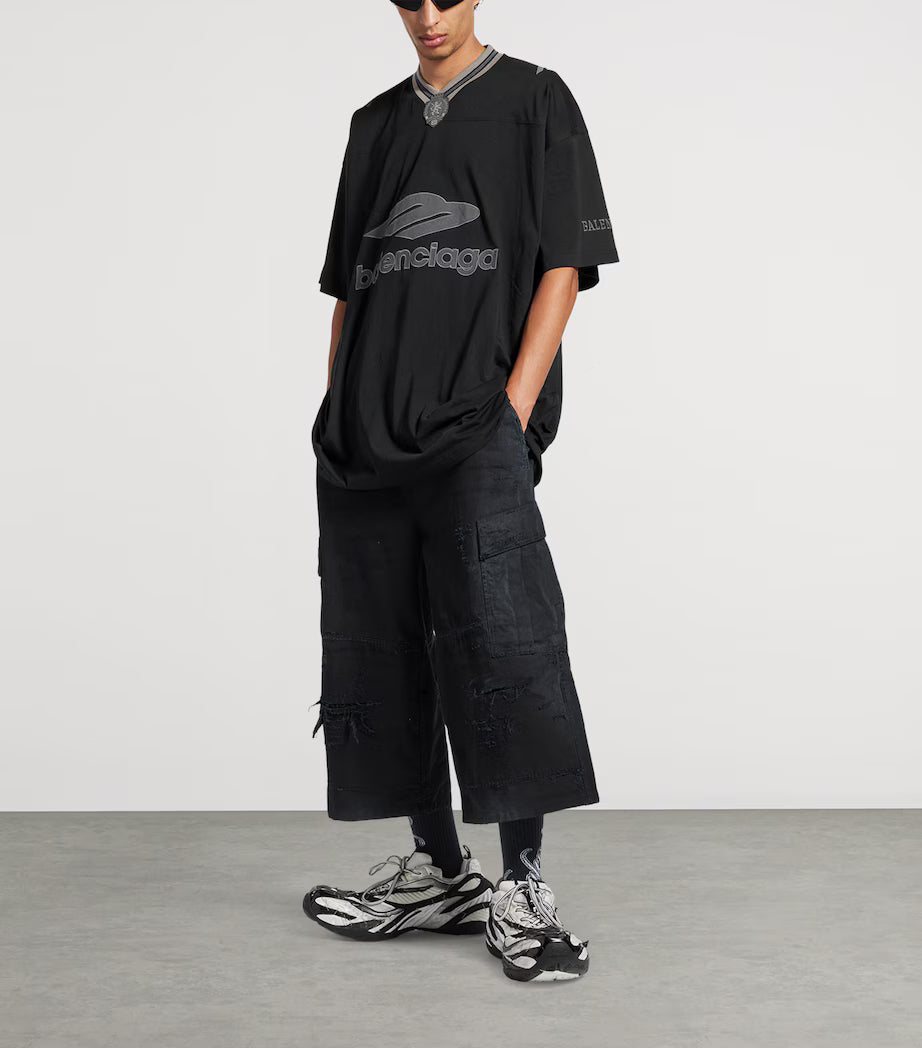 Short Sleeve Designer Sport T-Shirt Black