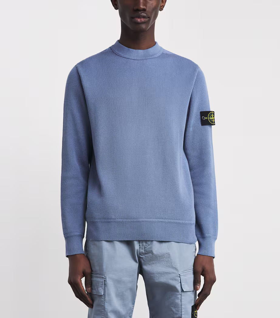Cotton Compass Logo Sweater Blue