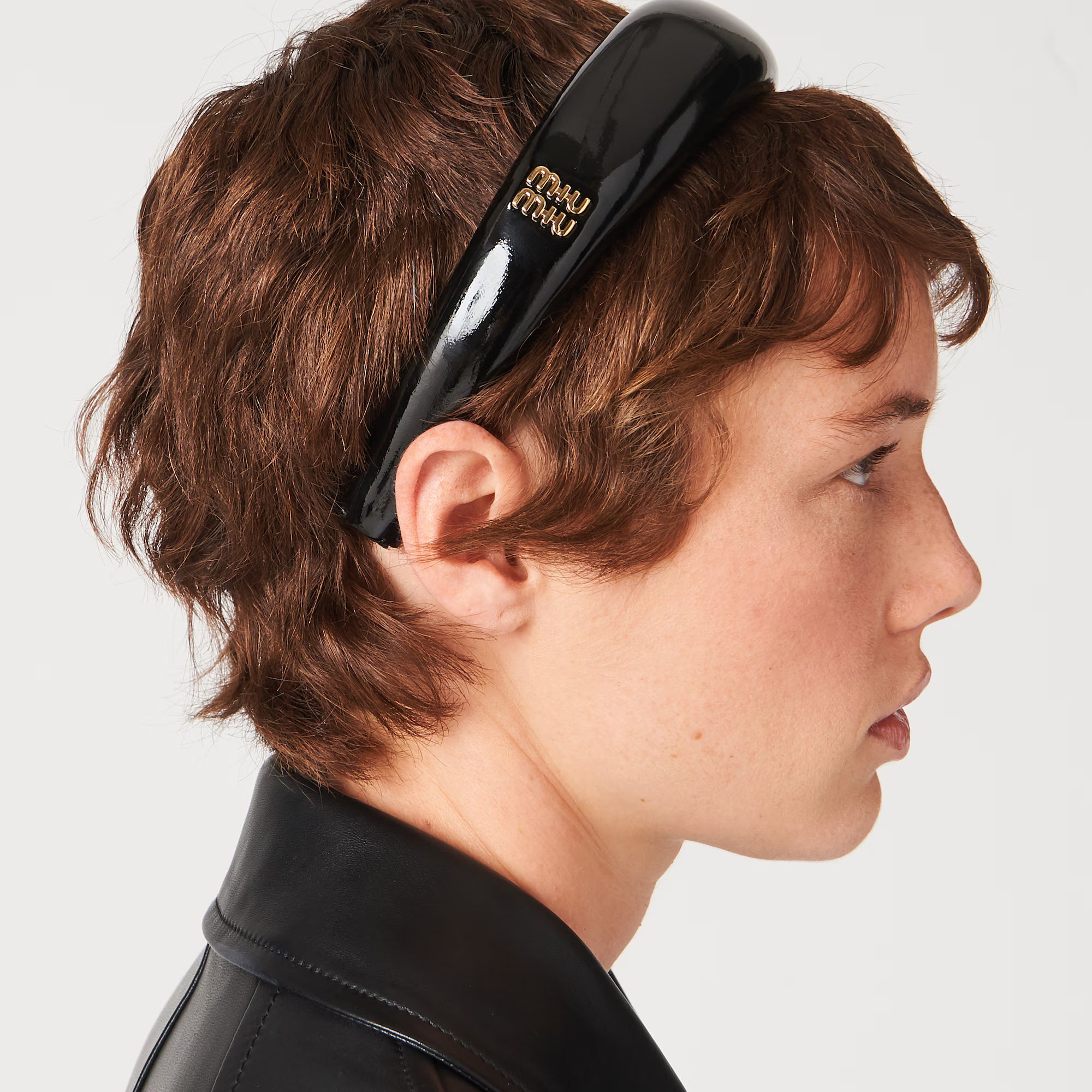 Patent Leather Headband Black